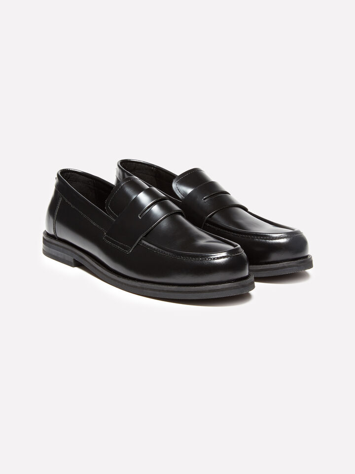 Black 100% leather moccasins - men's shoes - Black | Sisley image number 1